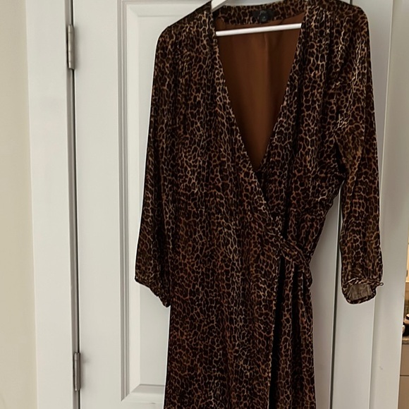 J. Crew Dresses & Skirts - J. Crew Leopard Print Long Sleeve Dress - Brown